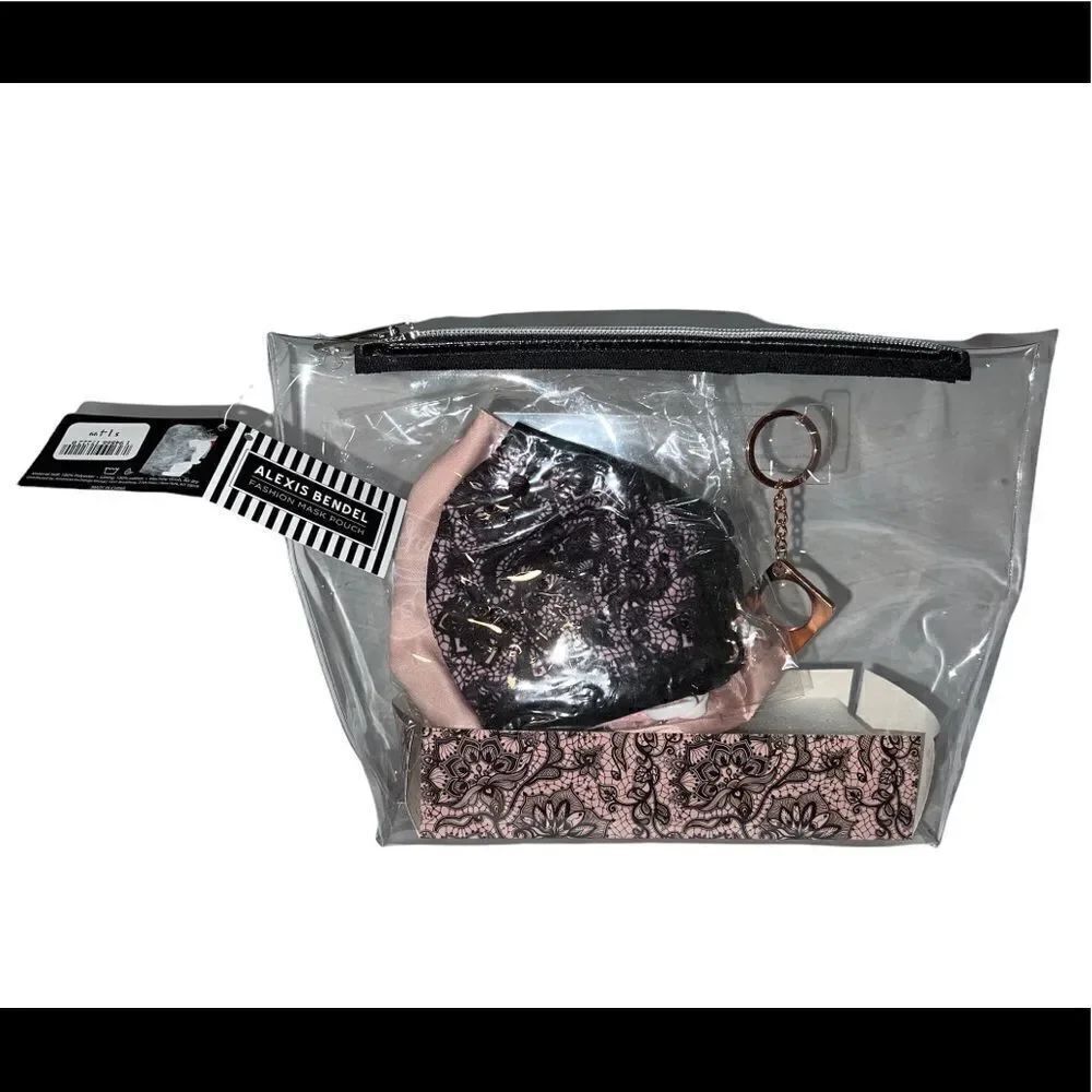 Alexis Bendel Lace Sanitizer Pouch Kit Scrunchies Masks Anti Touch Keychain New
